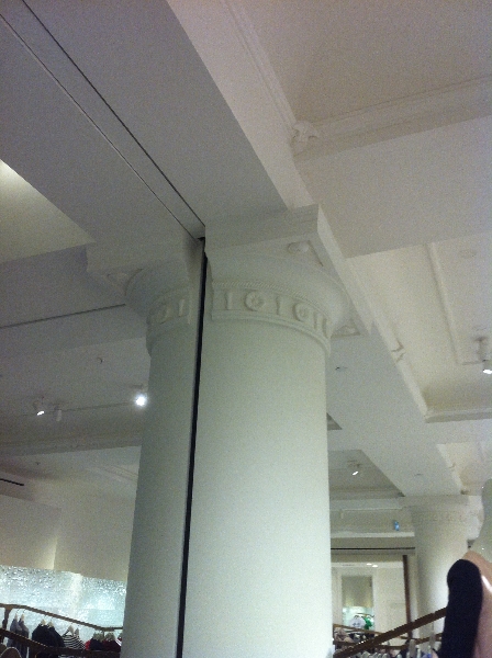 Selfridges Fibrous Plaster Column Fire Curtain